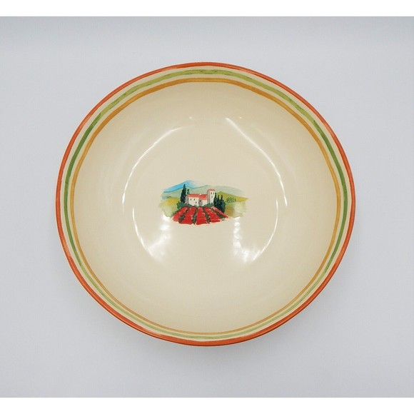 222 Fifth Tuscan Villa Pasta Serving Bowl Large Round 11 Inch - Picture 6 of 13